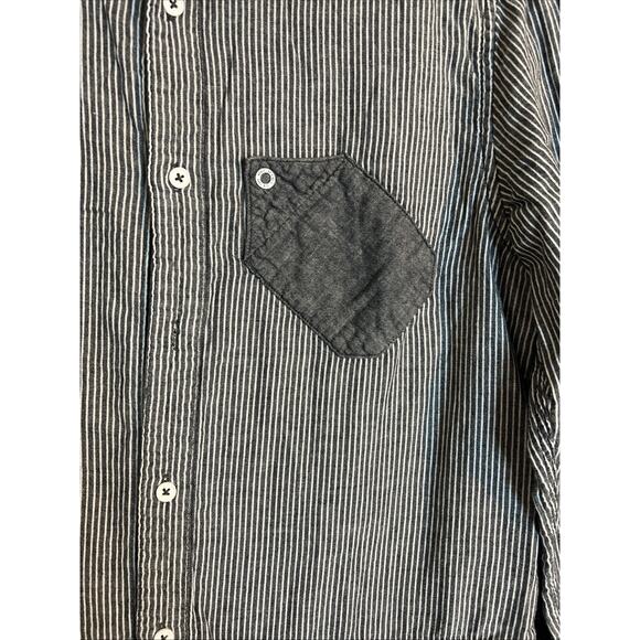 WOOLF ORIGINALS NEW YORK WON Button Up Shirt Size Large Striped Long Sleeve - Picture 6 of 11